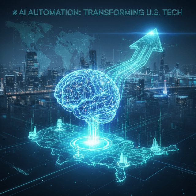 Futuristic AI technology concept representing automation in USA's tech infrastructure