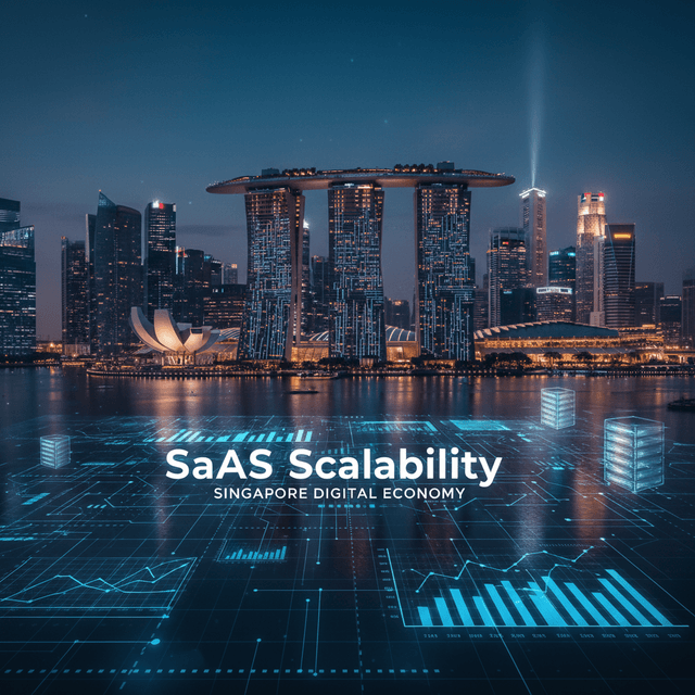 Singapore SaaS Scalability: 5 Future Predictions Illustration depicting SaaS scalability trends in Singapore's digital market.