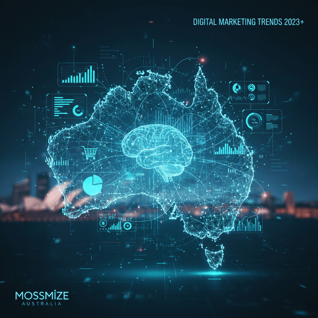 Future of Digital Marketing Trends in Australia Illustration of digital marketing trends in Australia featuring AR and VR technologies