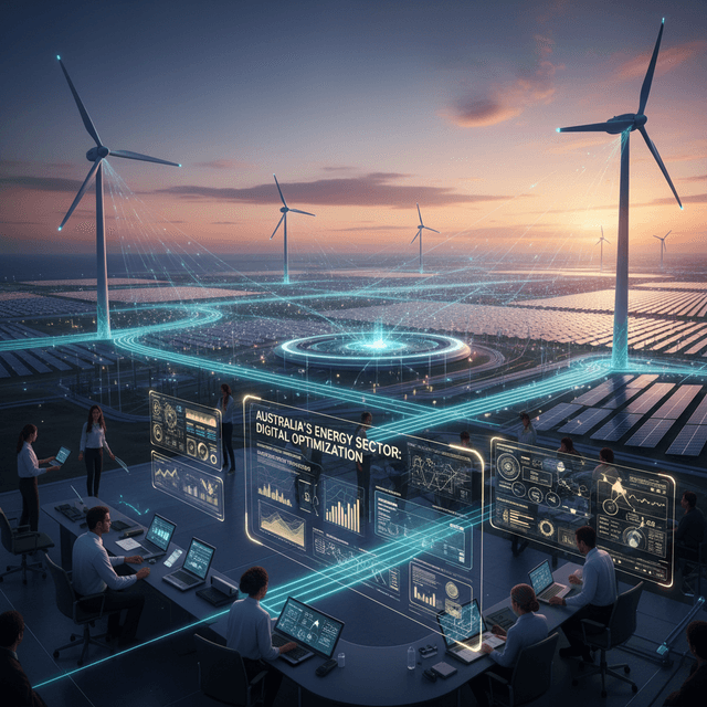 5 Predictions Transforming Australia's Energy Tech Illustration showcasing Australia's energy optimization technology advancements