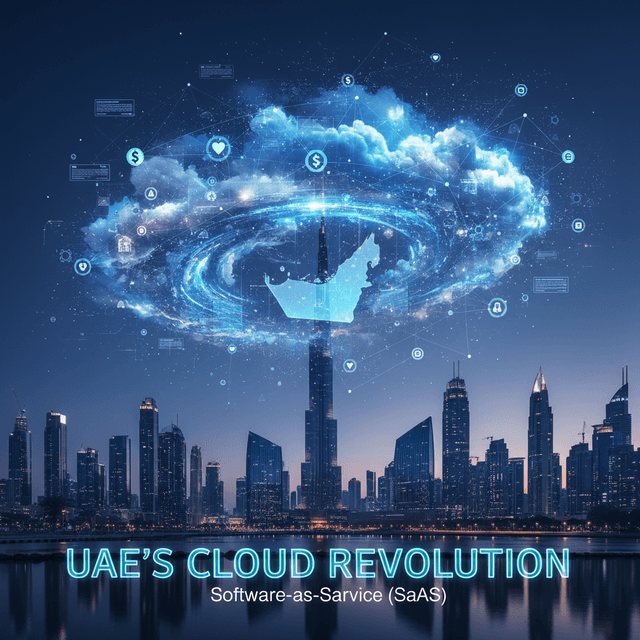Illustration of SaaS technology integration in UAE businesses