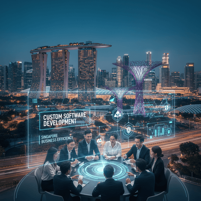 Graphic showing AI, cloud, IoT, and technology trends in Singapore.
