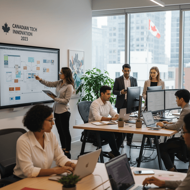 Illustrative image showcasing futuristic UX-driven website design in Canada