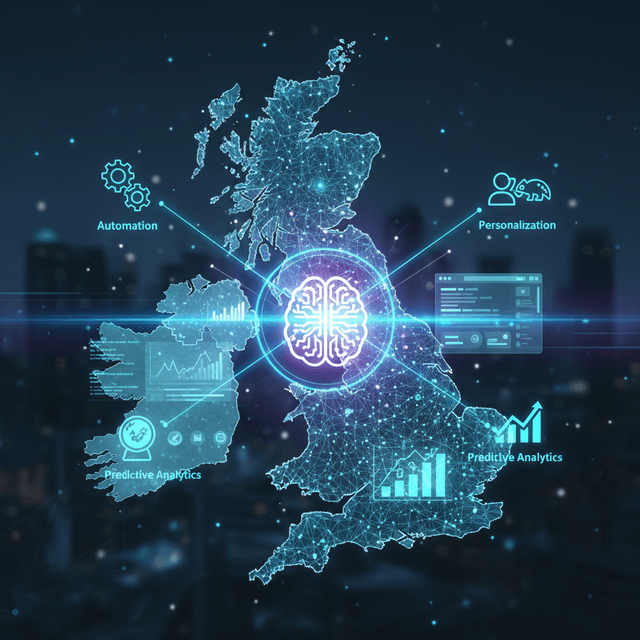 Illustration of AI transforming UK website development
