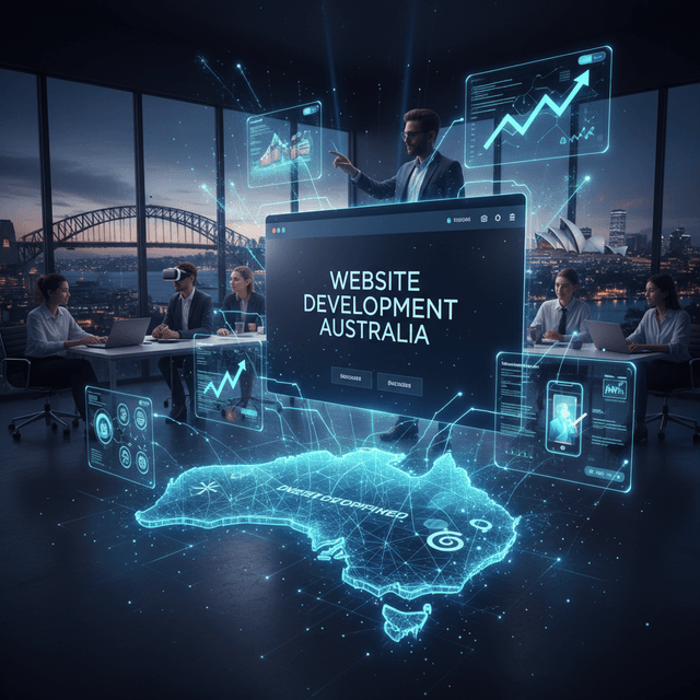 A futuristic website interface showcasing AI-powered personalization and voice-first technology.