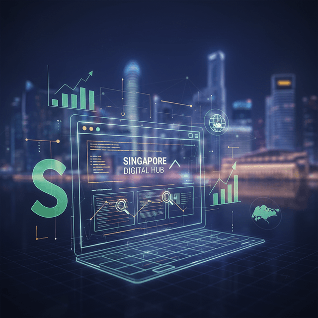 Graphic showcasing website development trends and innovations in Singapore
