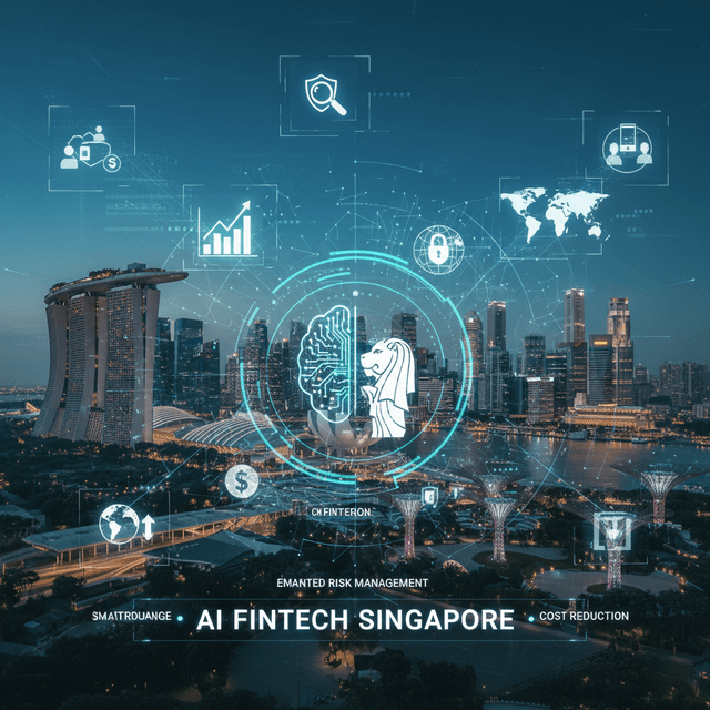 Skyline of Singapore symbolizing the integration of AI in fintech.