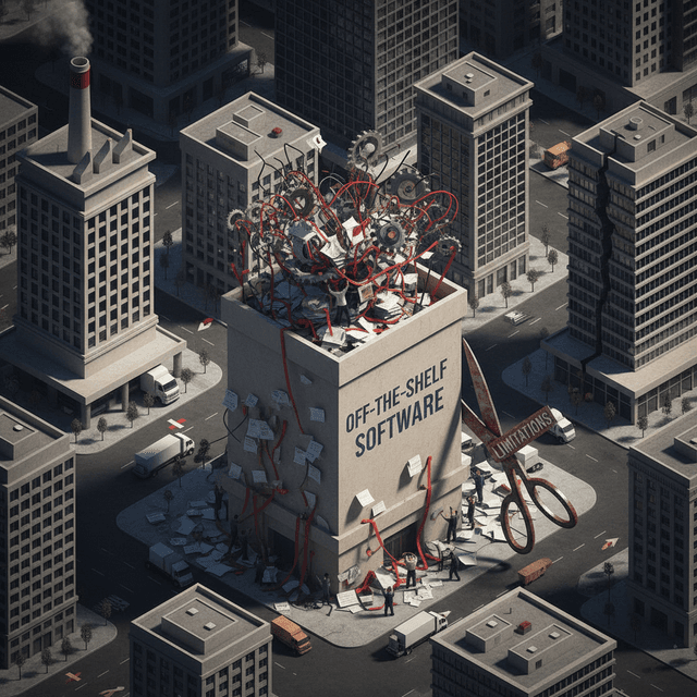 Illustration of scalable custom software solutions empowering US businesses