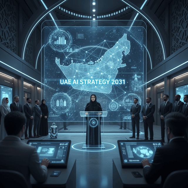 Futuristic AI automation technology in UAE business landscape