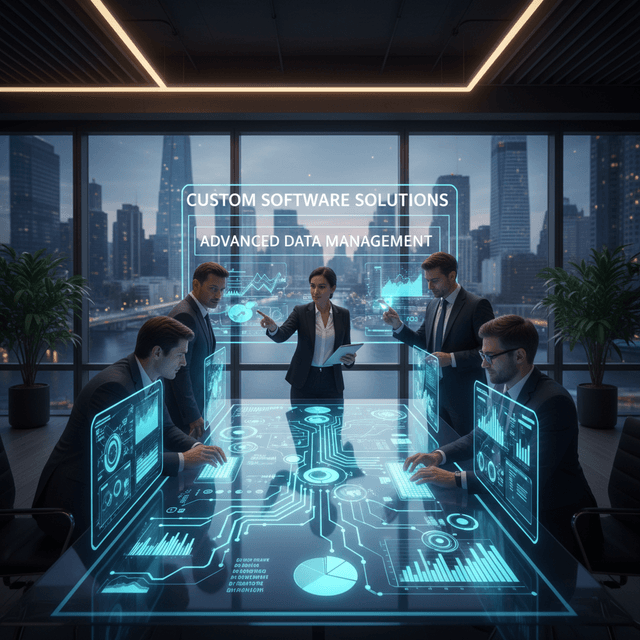 Abstract depiction of data management and USA tech innovation trends