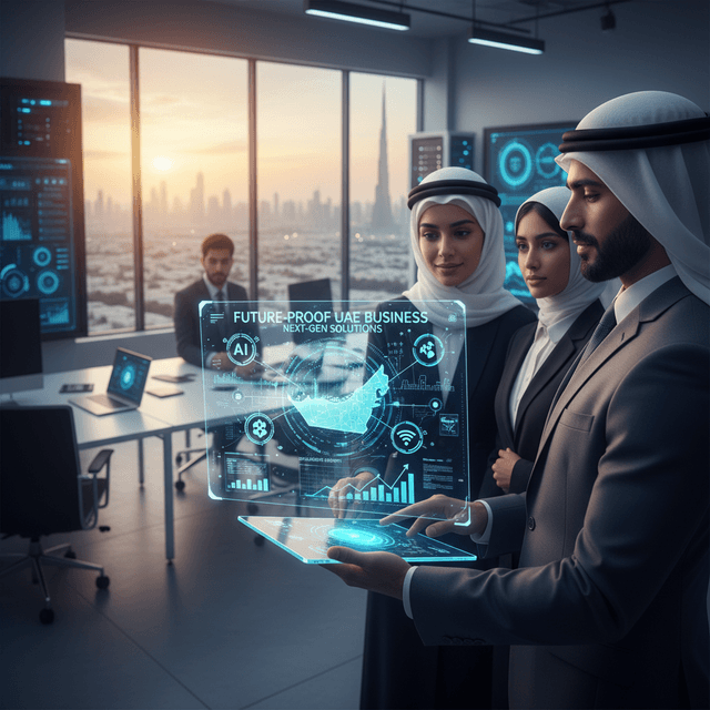 Illustration of future-proof software and digital solutions revolutionizing businesses in the UAE