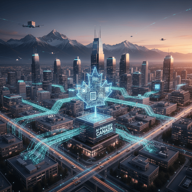 Canadian business transformation through AI integration featuring automation and efficiency trends