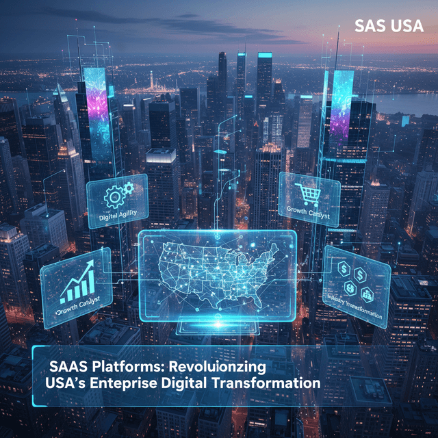Illustration of future technology trends with SaaS platforms in the USA