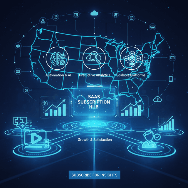 Illustration of SaaS subscription models evolving in the USA