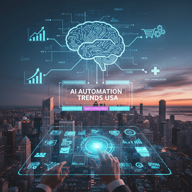 A futuristic representation of AI automation in USA businesses