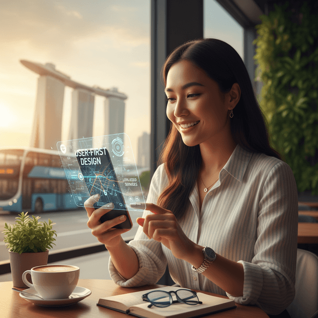 Singapore skyline with mobile app icons overlay symbolizing app trends