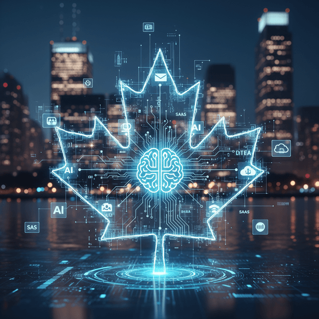 Future of SaaS and AI integration in Canada - concept illustration