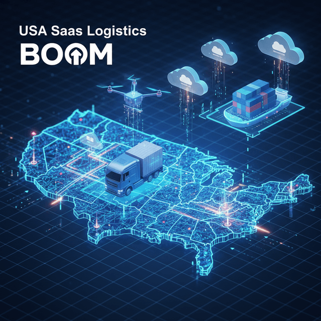 Graphical representation of SaaS transforming the logistics industry in the USA