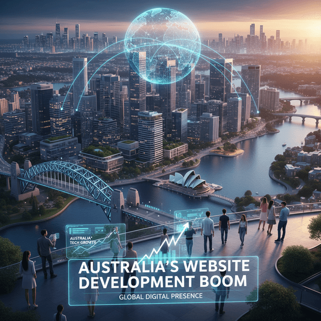 Website Development in Australia: Bold Predictions 2024 Australian developers working on innovative website designs for global digital reach