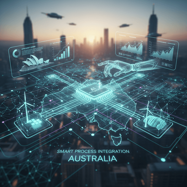 5 Predictions for AI Automation in Australia AI automation in Australia with futuristic tech concepts