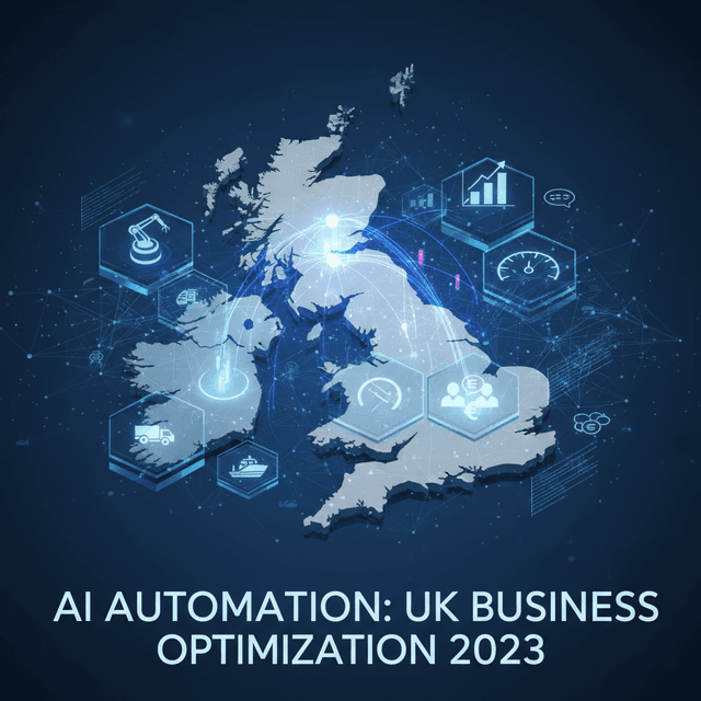 5 Bold Predictions on AI Automation in UK Businesses Illustration showing AI-driven automation in UK businesses