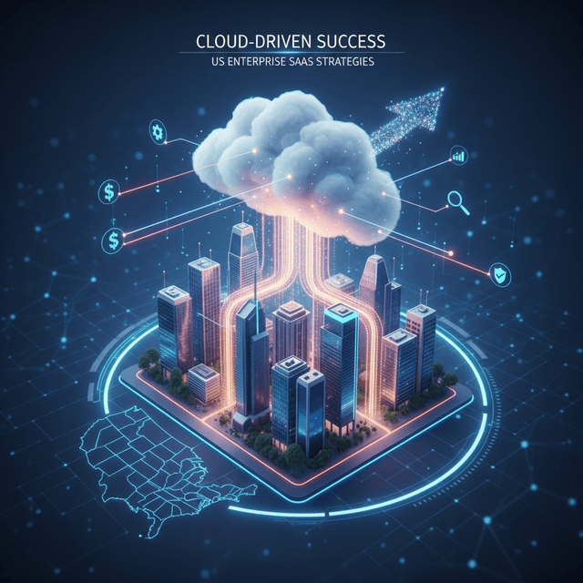 Building Effective Enterprise SaaS Strategies Illustration of cloud-first solutions and SaaS strategy implementation