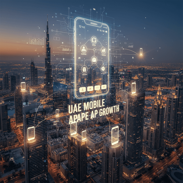 UAE Mobile App Growth: 5 Bold Predictions for Business Graphic showing UAE's mobile innovations with app-related growth trends
