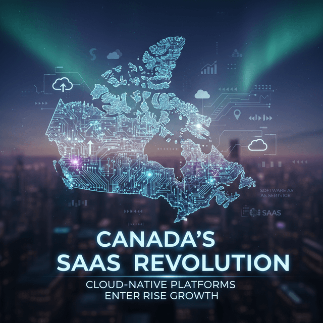 The Rise of SaaS Platforms in Canada A thriving Canadian workspace embracing SaaS platforms for digital transformation.